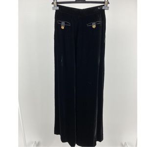 Chanel High Wasted Velvet Wide Leg Pants